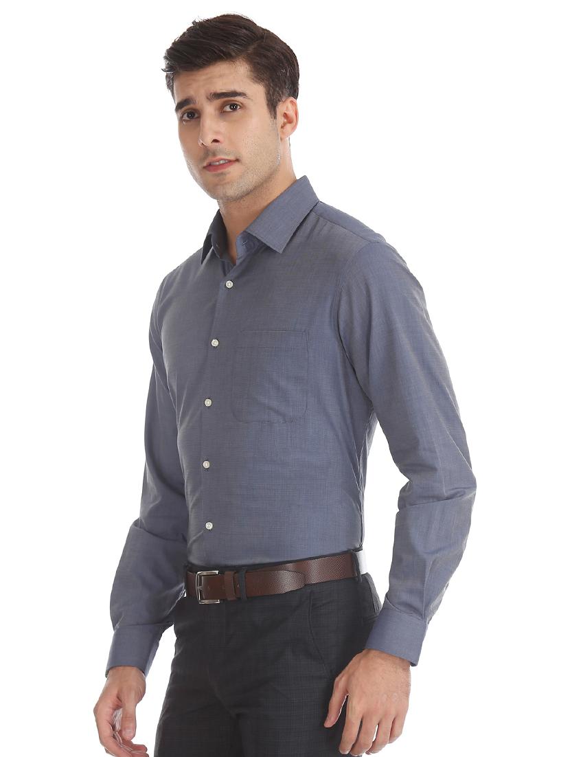 dark blue solid formal shirt - 17873804 - Standard Image - 2
