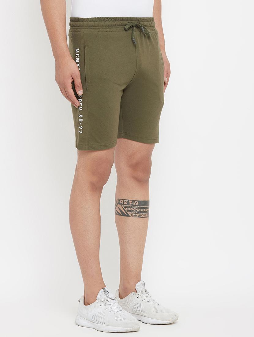 olive green side taped shorts - 17874025 - Standard Image - 2