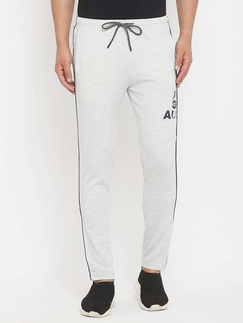 white printed  full length track pant - 17874032 -  Standard Image - 0