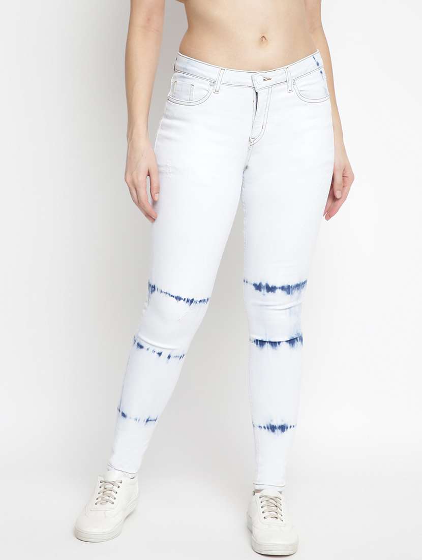 women's tie & dye skinny fit jeans