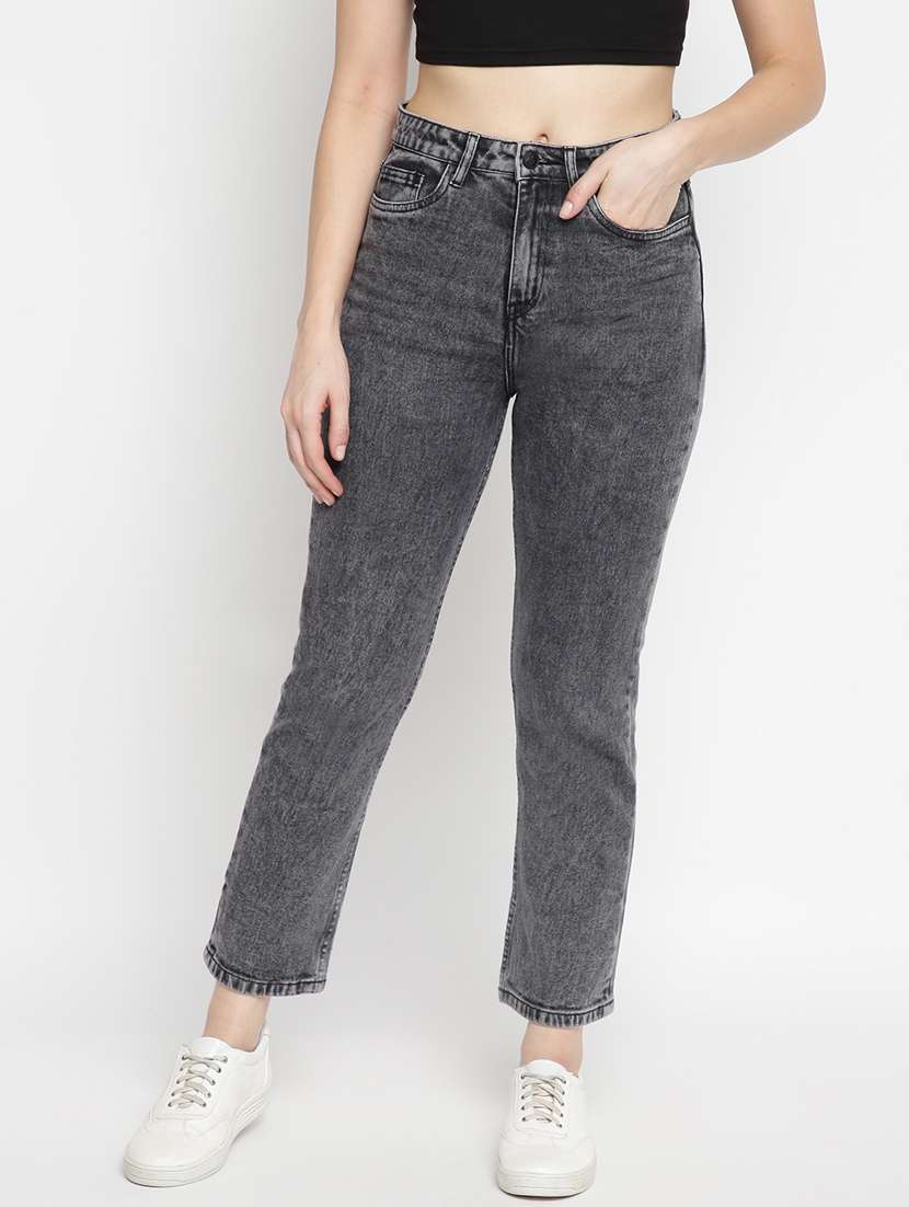 qomen mid rise acid washed  jean