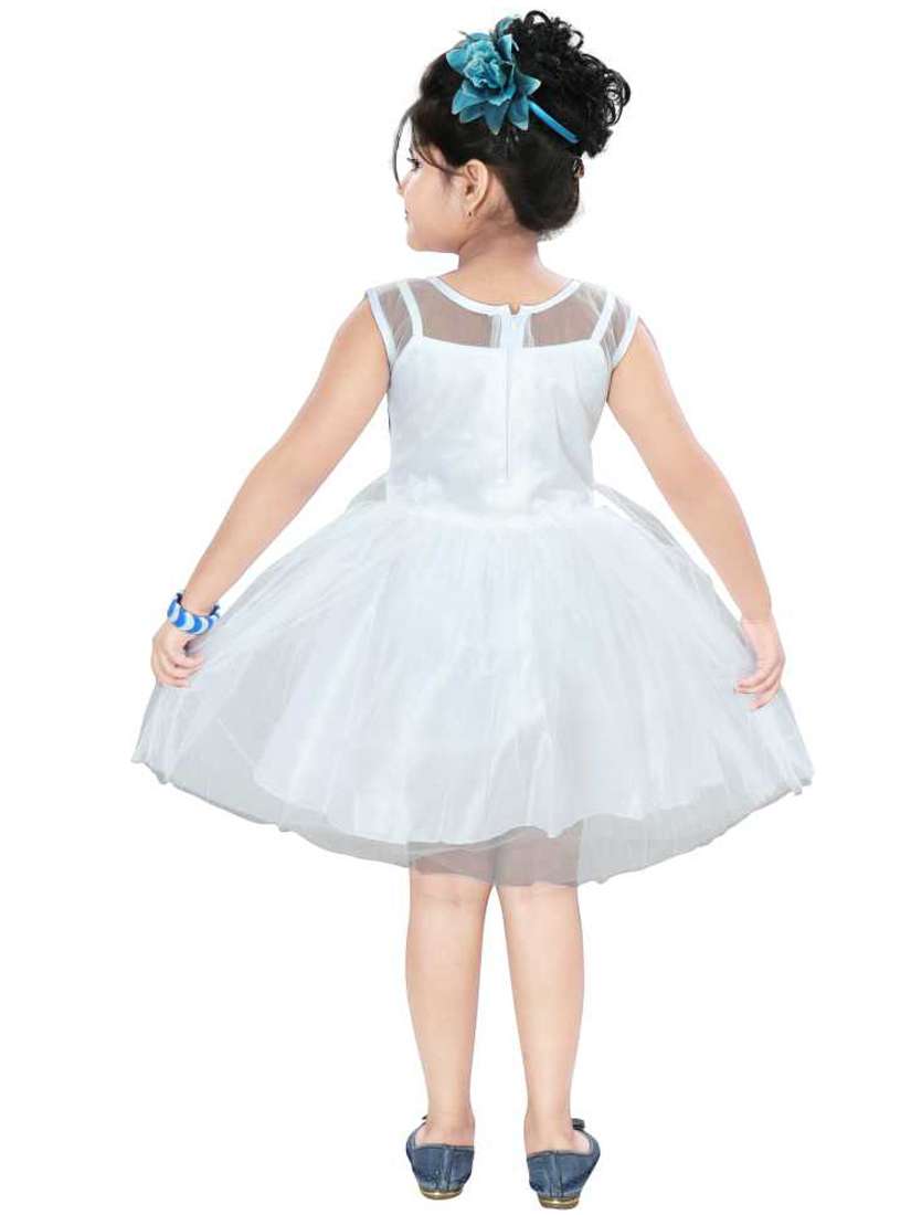 negup girls midi/knee length party dress white (multicolor, sleeveless) - 17874922 -  Standard Image - 2