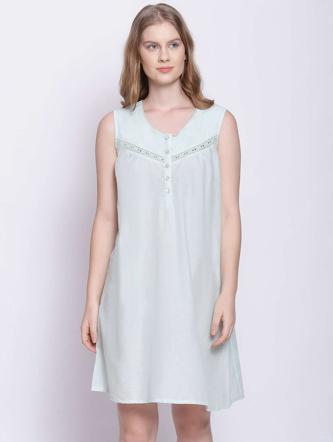 round neck solid sleepshirt 
