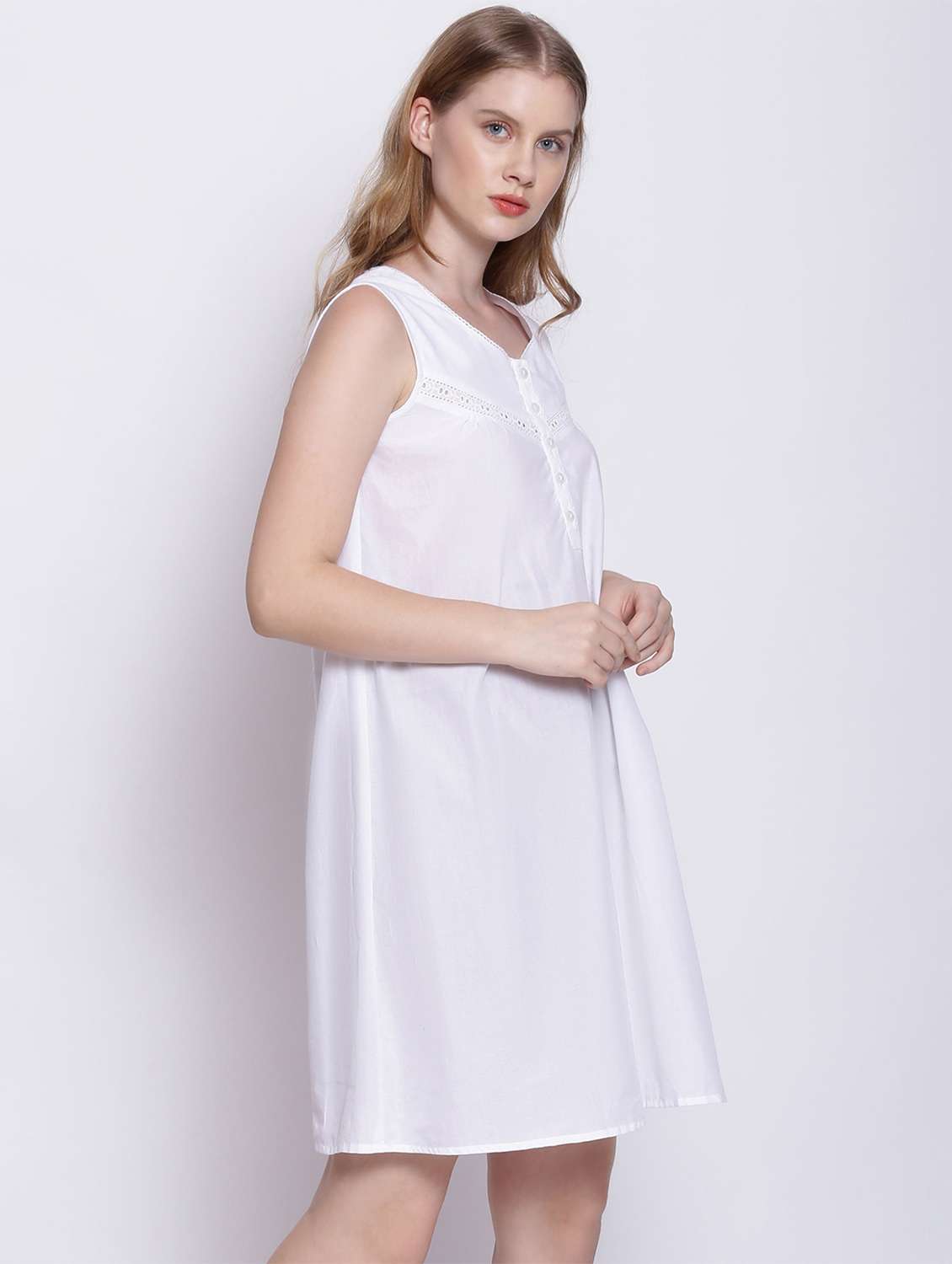 round neck solid sleepshirt - 17875187 - Standard Image - 2