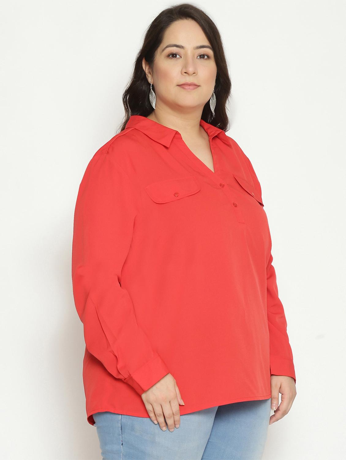 women's straight collared top - 17875203 - Standard Image - 2