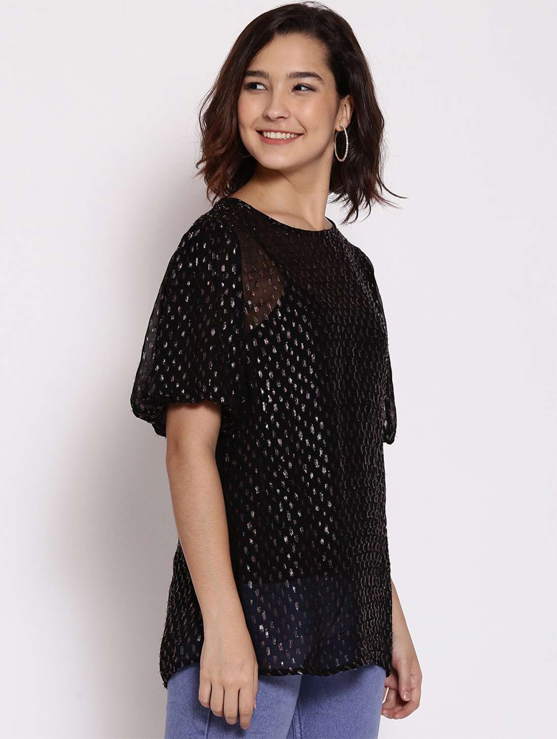 women's straight round neck top - 17875216 -  Standard Image - 2