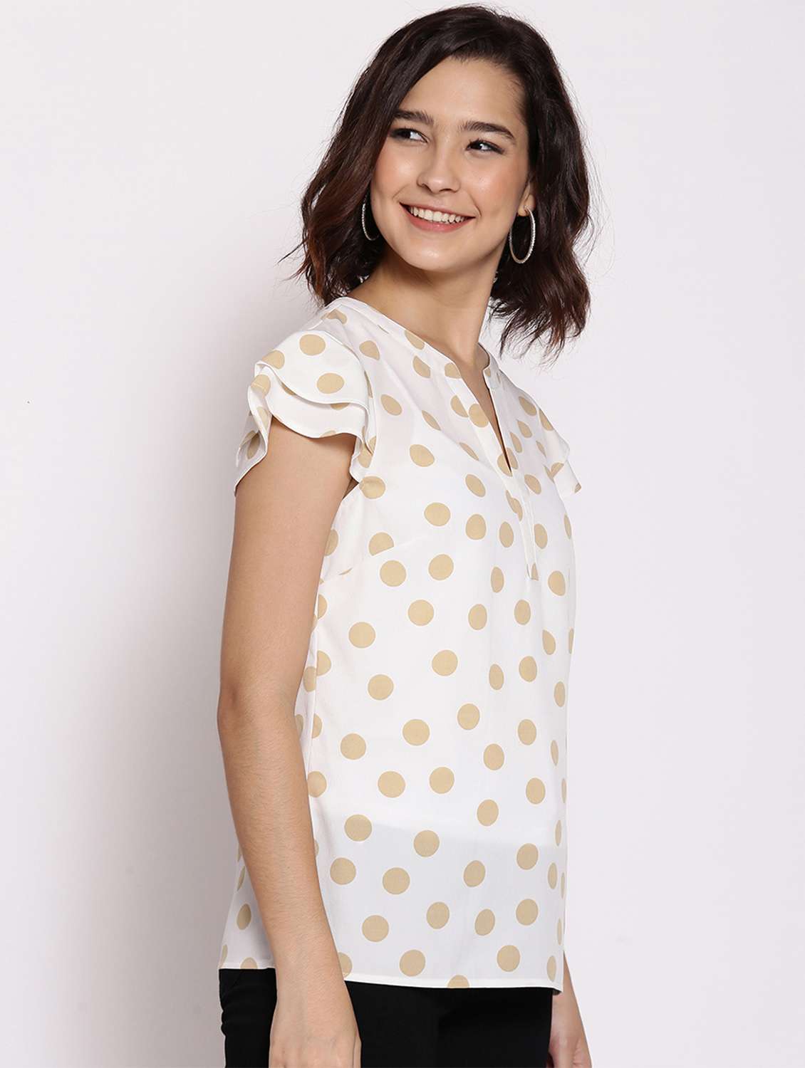 women's straight mandarin neck top - 17875223 -  Standard Image - 2