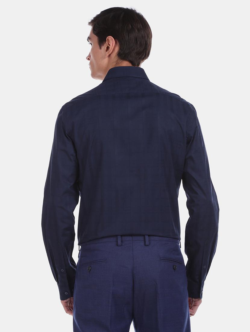 navy blue checkered formal shirt - 17876128 - Standard Image - 2