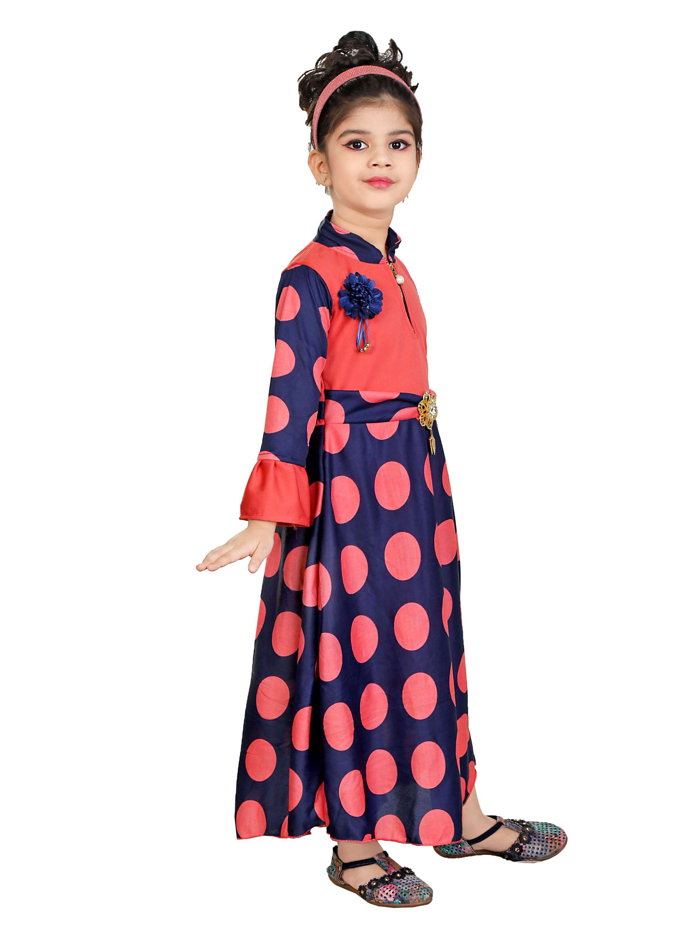 negup girls maxi/full length party dress  (pink, full sleeve) - 17881972 -  Standard Image - 2
