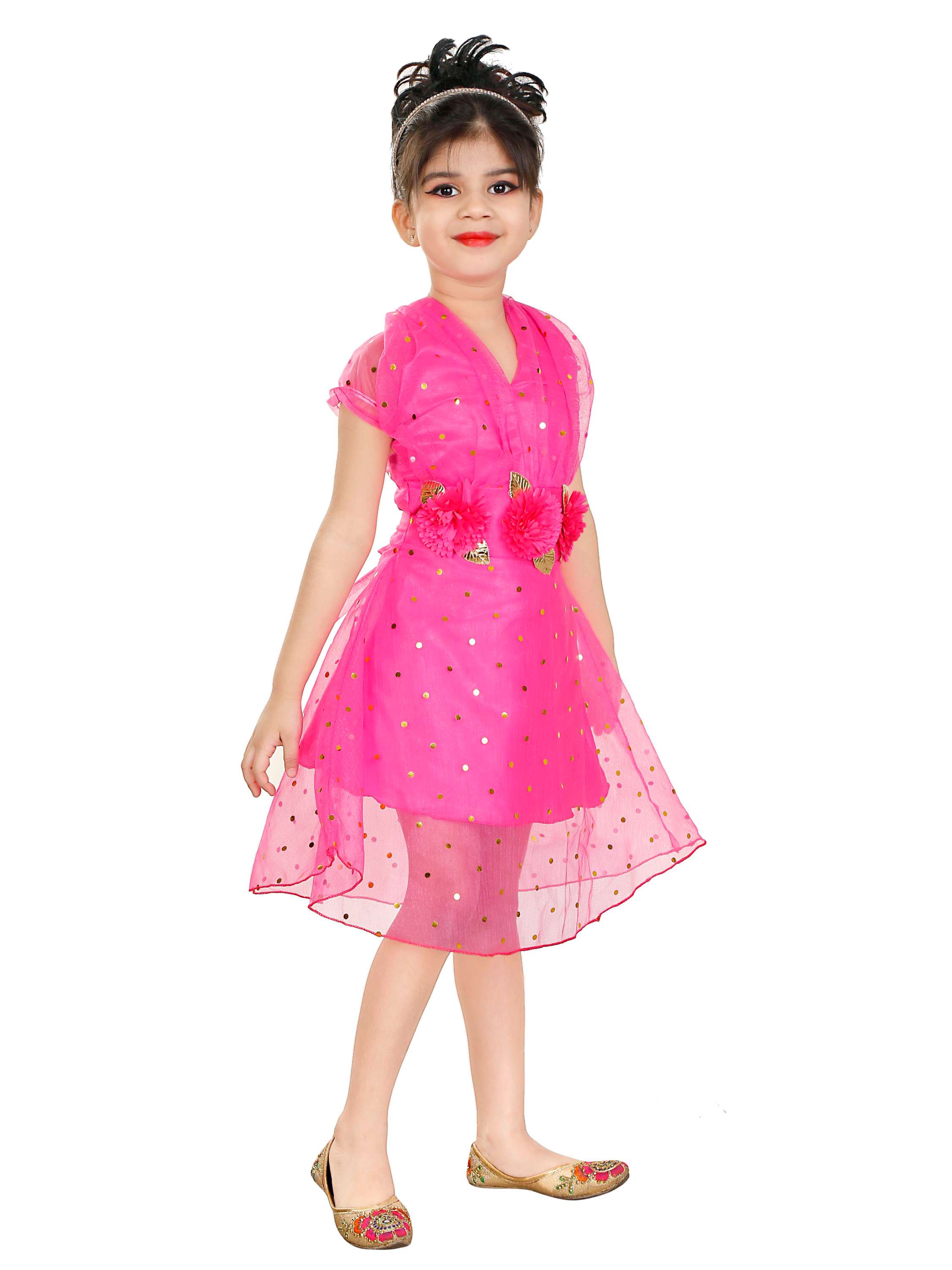 negup girls midi/knee length party dress  (pink, sleeveless) - 17882595 -  Standard Image - 2
