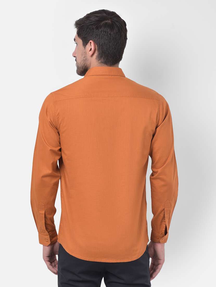orange solid casual shirt - 17882894 - Standard Image - 2