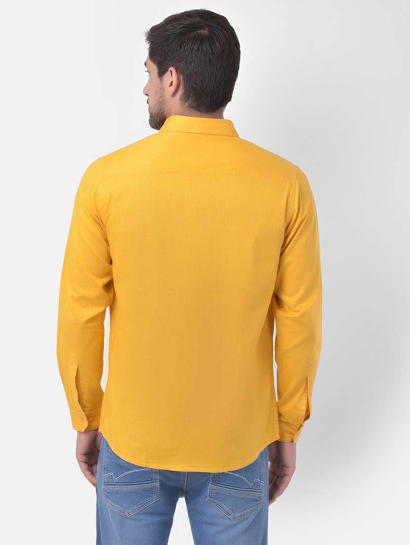 yellow solid casual shirt - 17882895 - Standard Image - 2