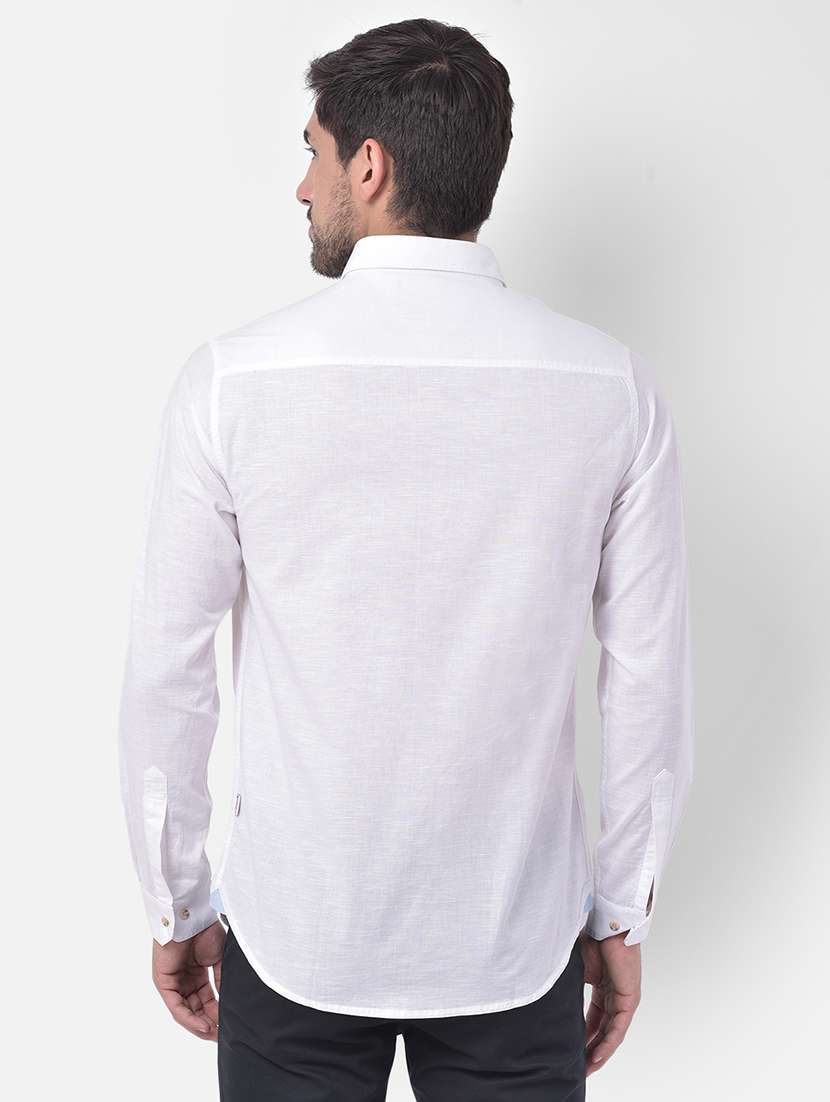 white solid casual shirt - 17882898 -  Standard Image - 2