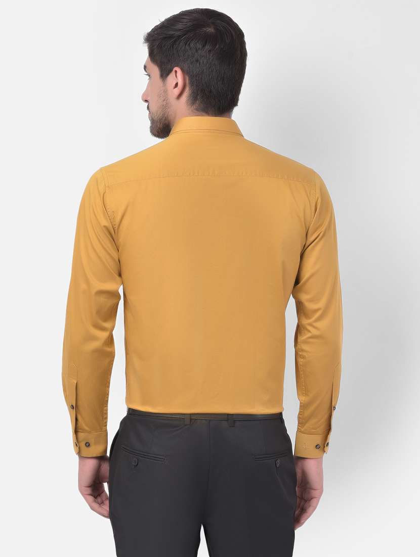mustard solid formal shirt - 17883073 - Standard Image - 2