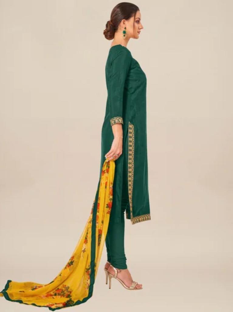chanderi cotton embroidered suit for women - 17883637 - Standard Image - 2