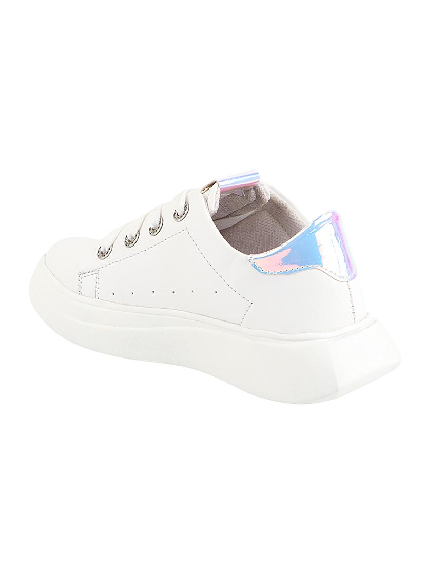white synthetic laceup casual shoes - 17885305 - Standard Image - 2