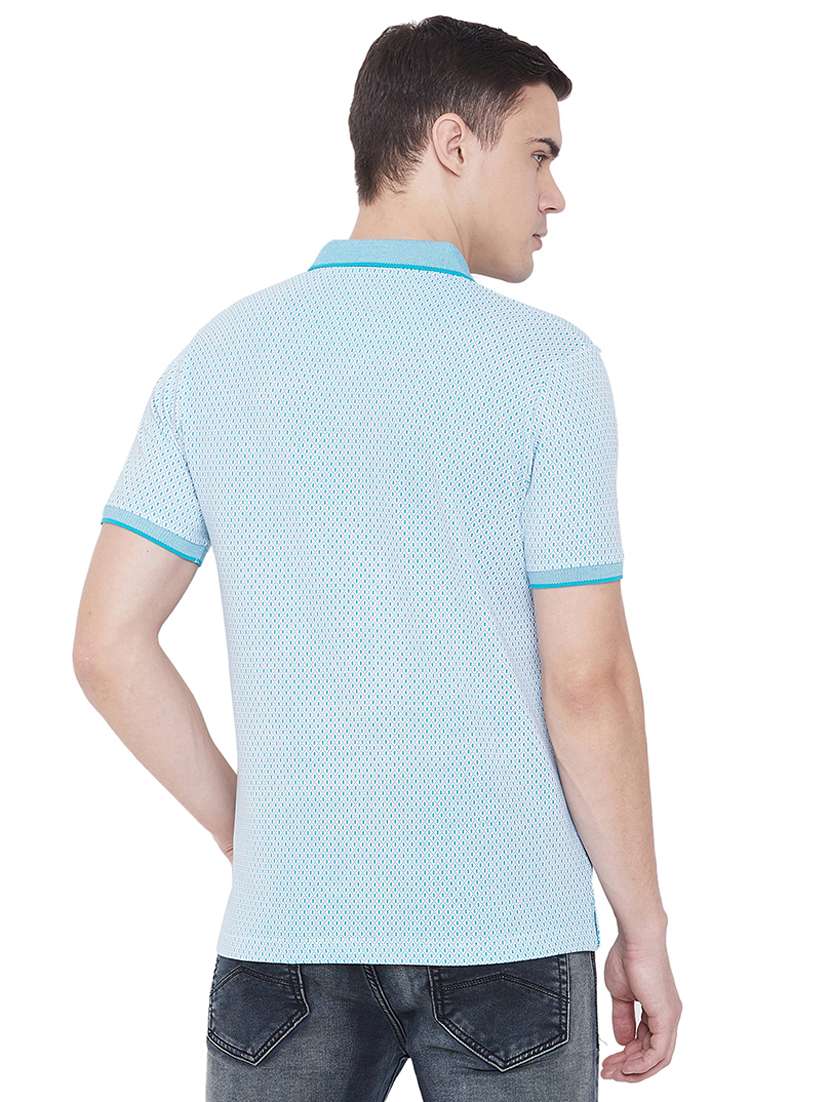 blue self design polo t-shirt - 17887161 -  Standard Image - 2
