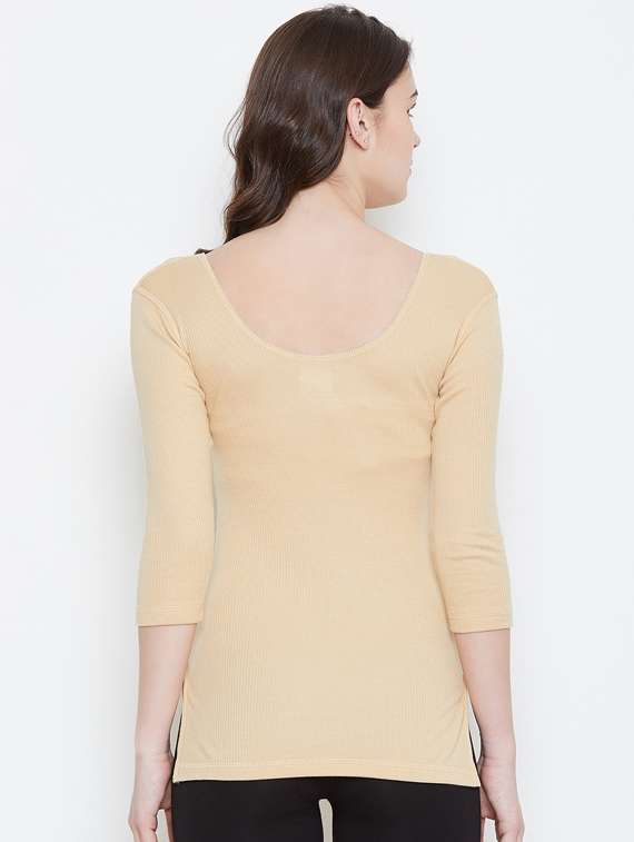 beige solid tops thermals & inner wear - 17887934 -  Standard Image - 2
