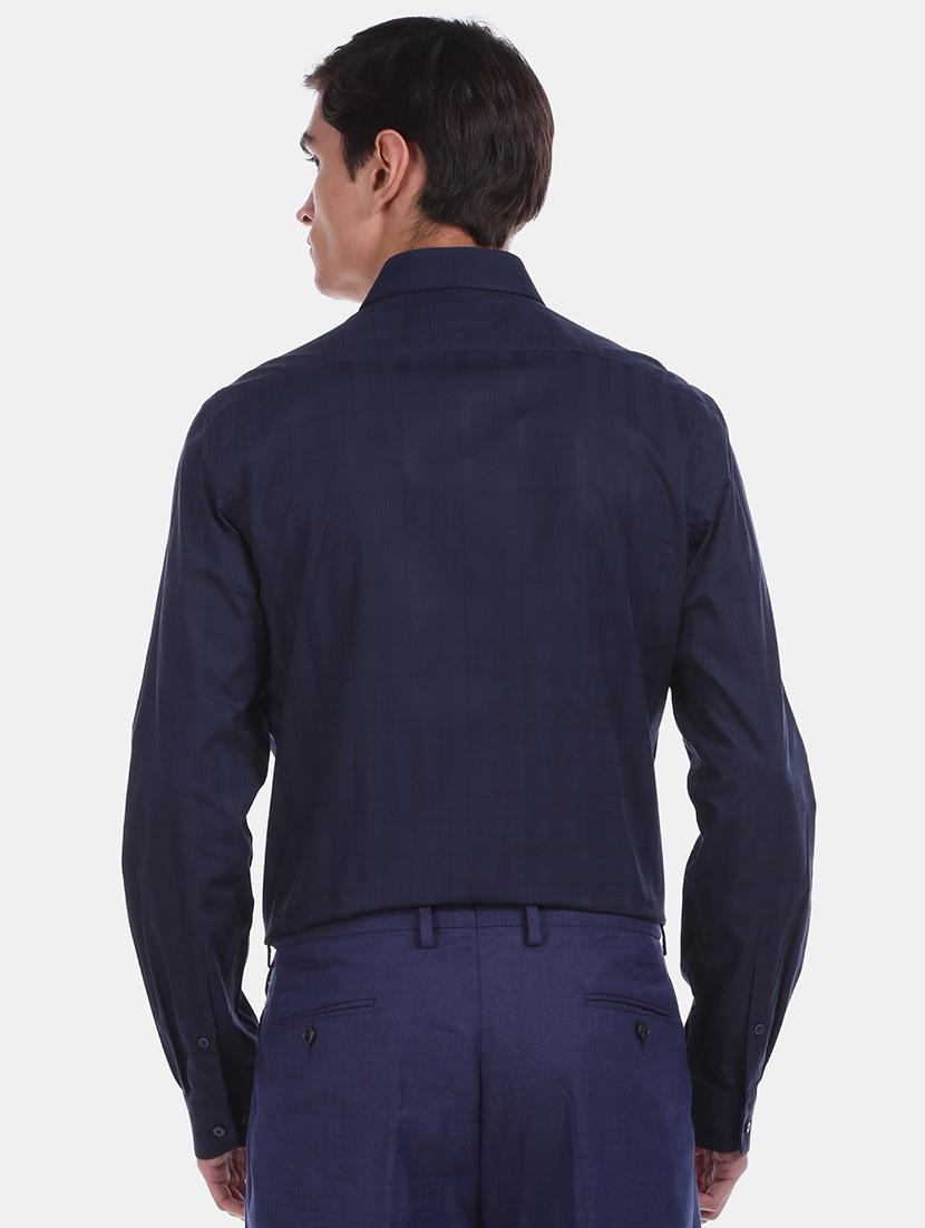 navy blue checkered formal shirt - 17888142 - Standard Image - 2