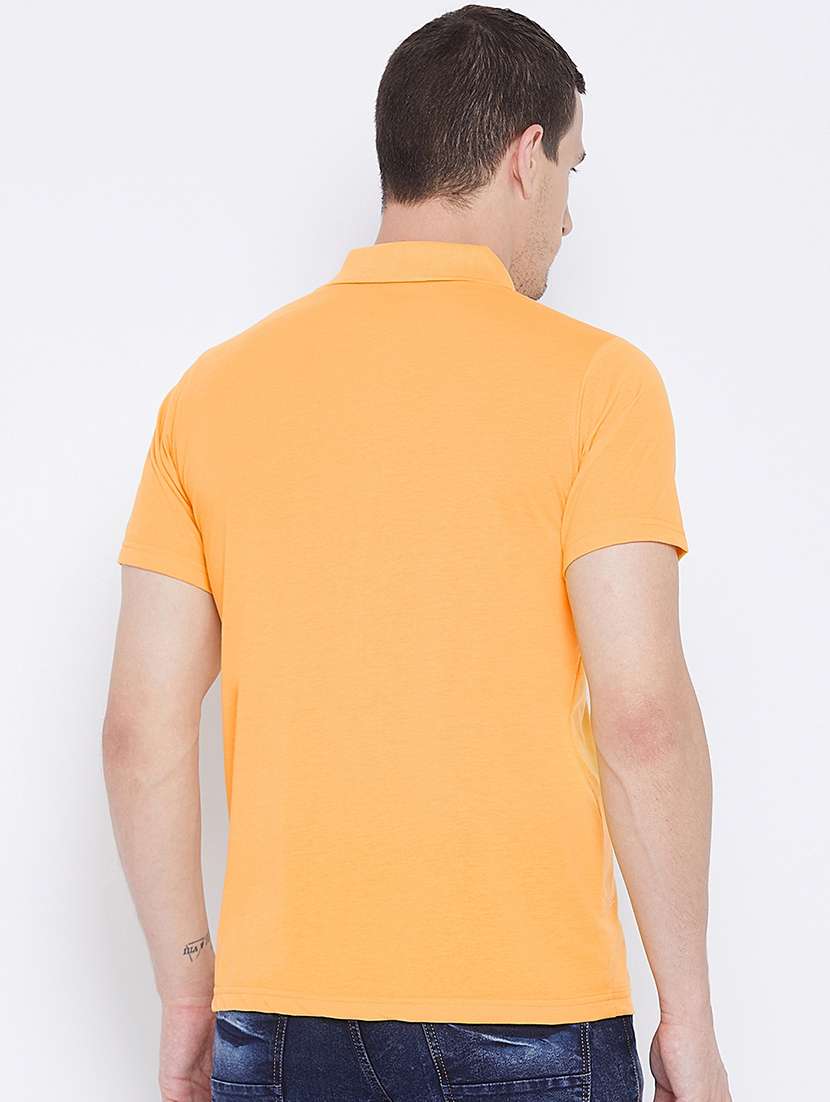 orange solid polo t-shirt - 17888322 -  Standard Image - 2