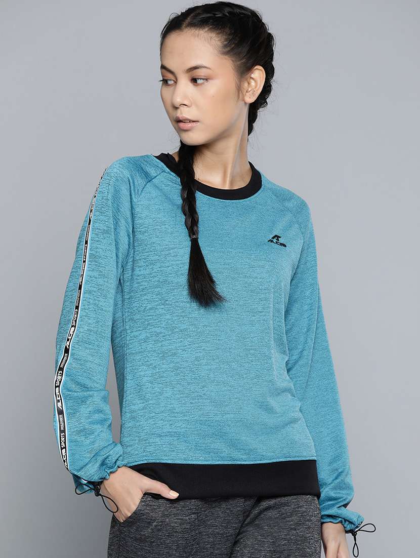 side taped sleeved  sweatshirt