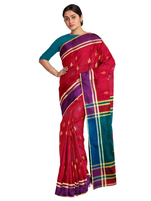 women's self design maroon colored saree with blouse - 17890323 - Standard Image - 0