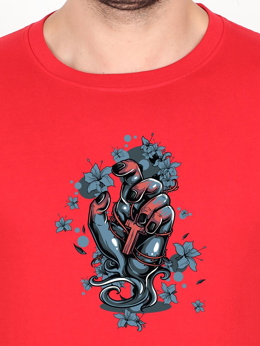 red printed t-shirt - 17891044 - Standard Image - 2