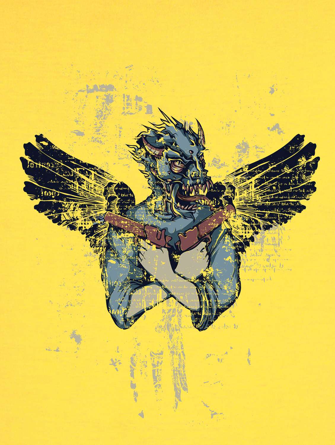 yellow front print t-shirt - 17891322 -  Standard Image - 2