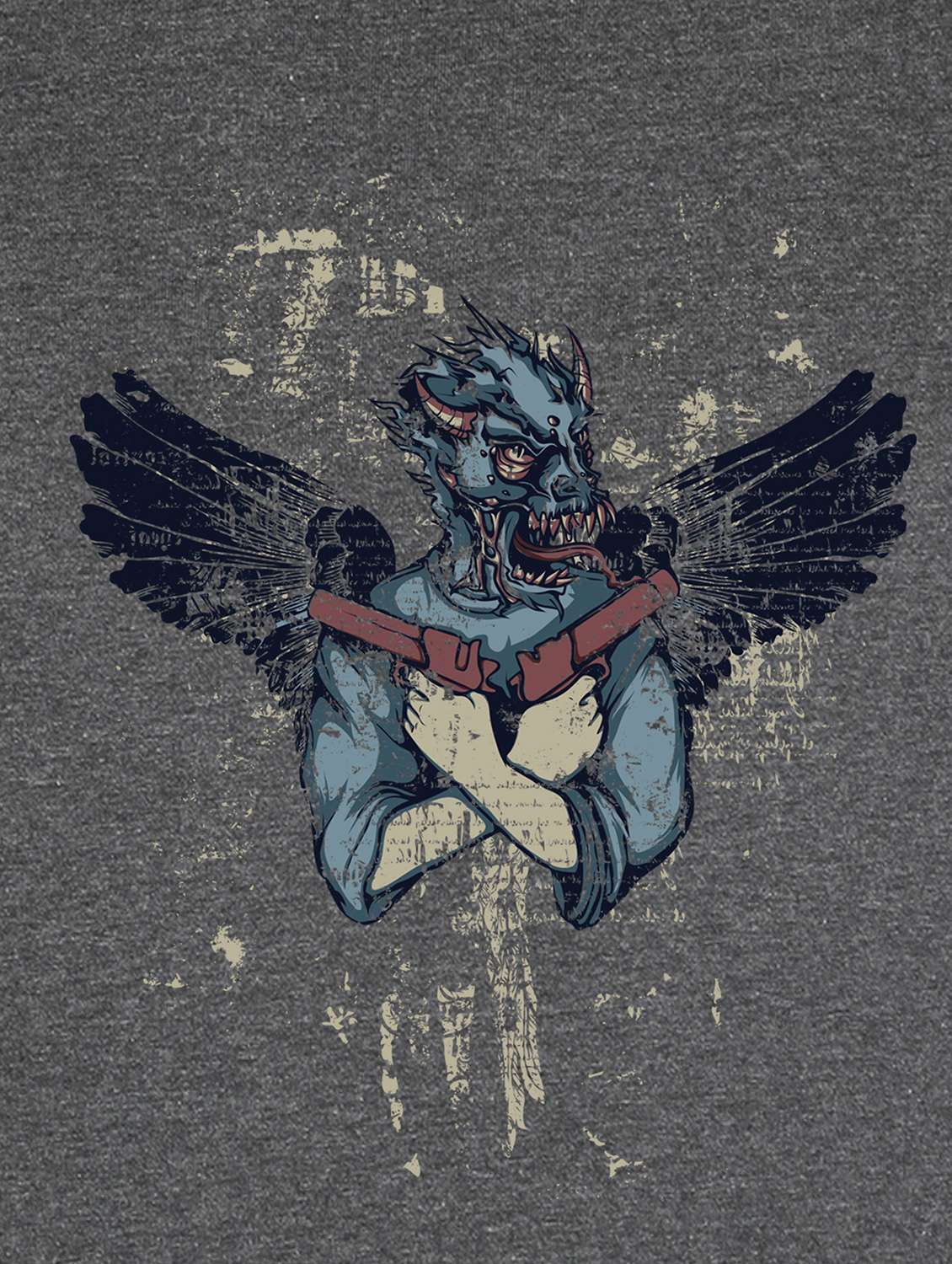 grey front print t-shirt - 17891323 - Standard Image - 2