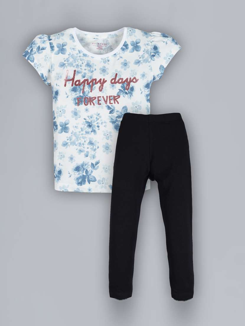 round neck printed full length sets 