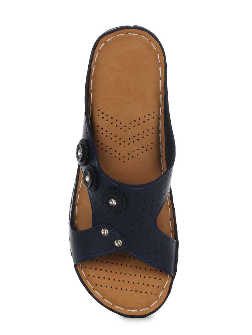 blue synthetic slip on sandals - 17892611 -  Standard Image - 2