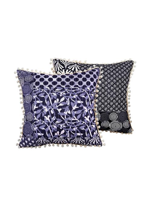 indhome life reversible premium cotton cushion covers- 'japuri printed' , traditional katha work embroider collection - 17892860 - Standard Image - 0