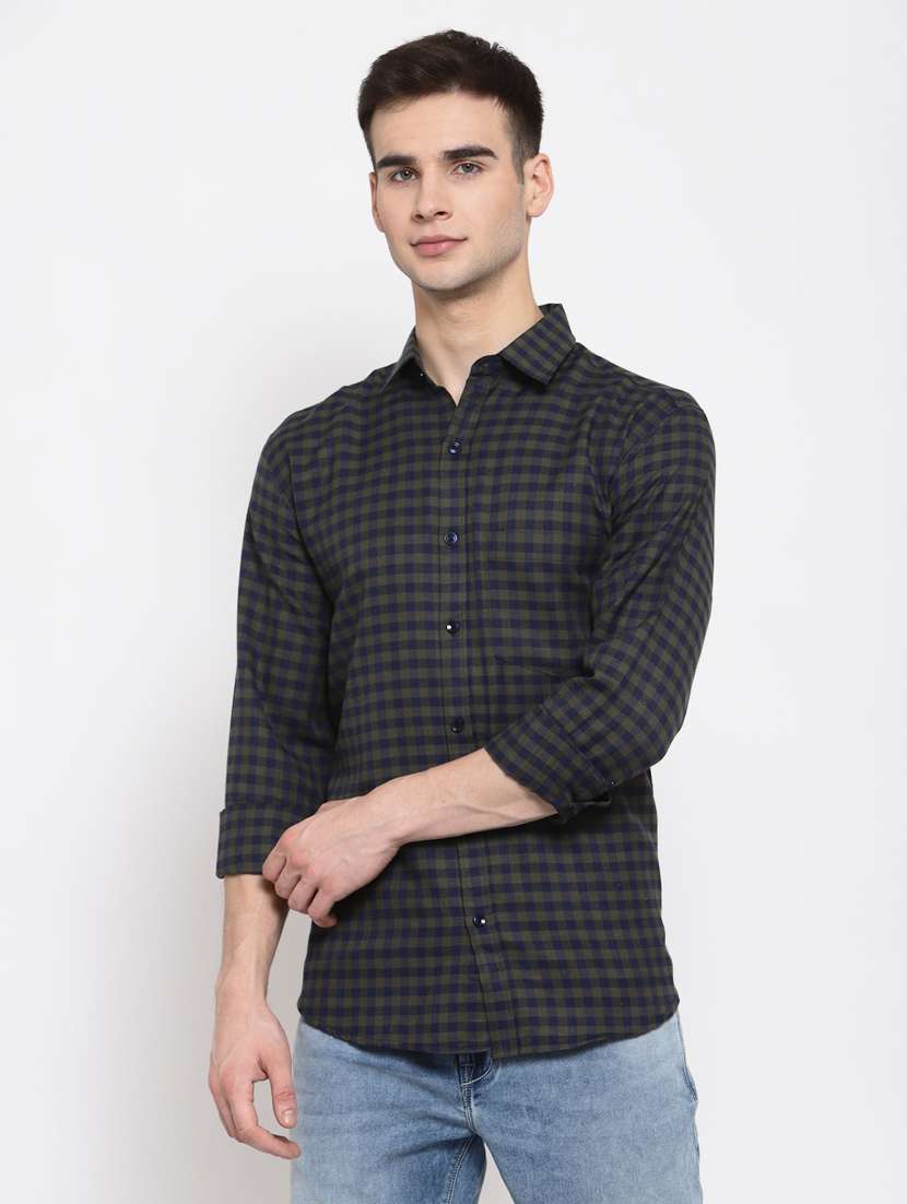 mens checks casual shirt