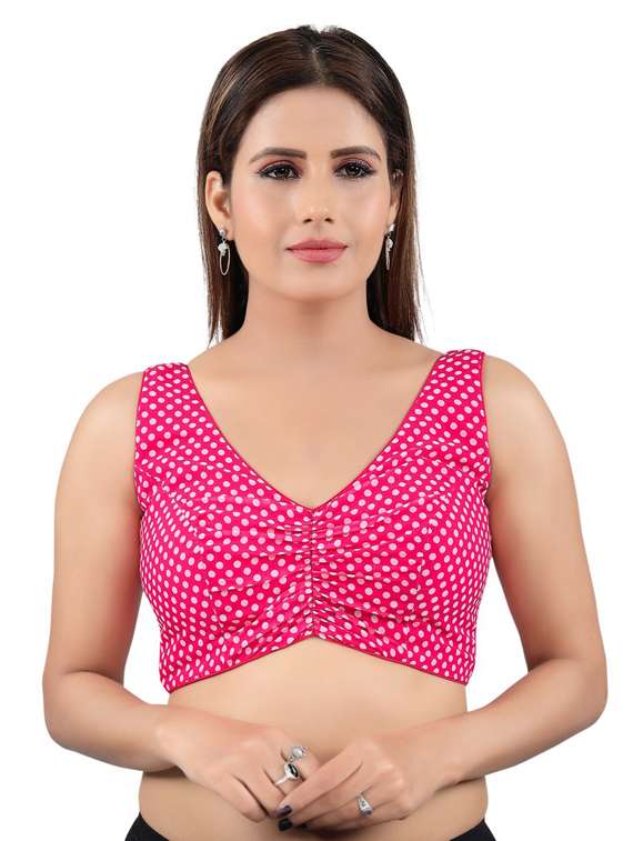 pink georgette printed blouse