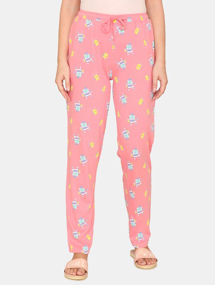 drawstring waist printed pajama