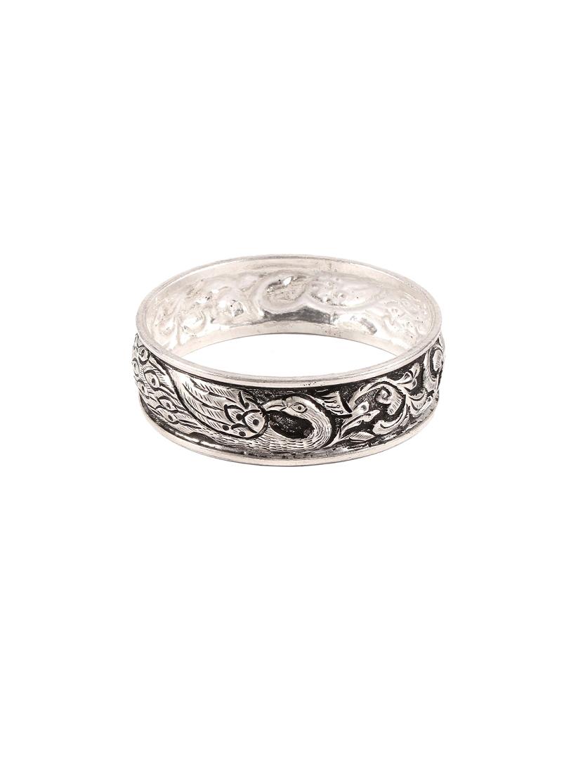 silver peacock & embellished chitai bangle - 17895932 - Standard Image - 2