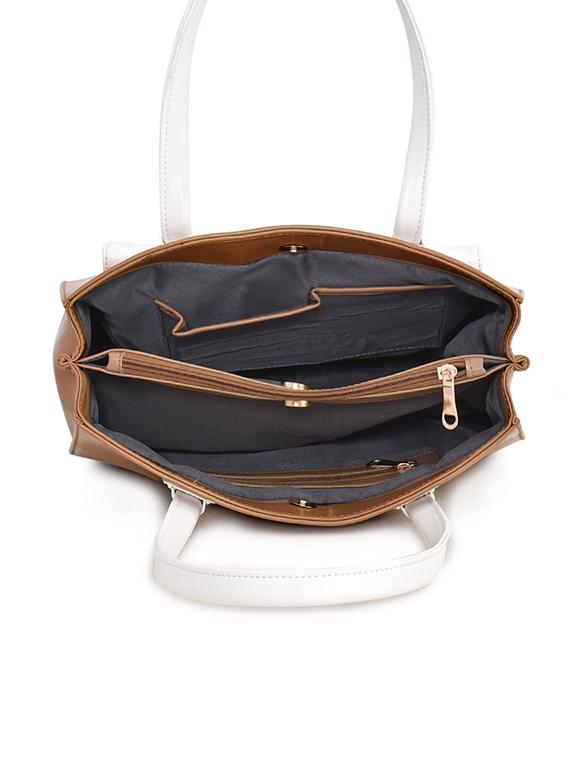 brown leatherette (pu) regular handbag - 17896318 - Standard Image - 2