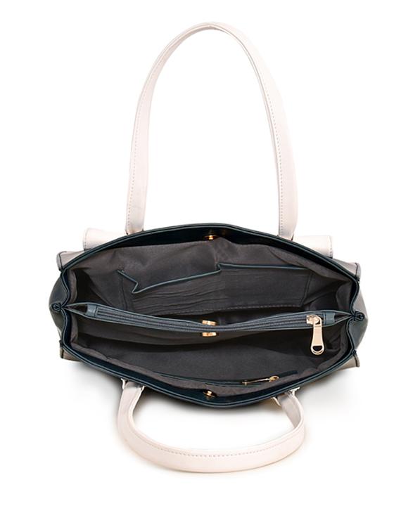 blue leatherette (pu) handbag - 17896319 - Standard Image - 2