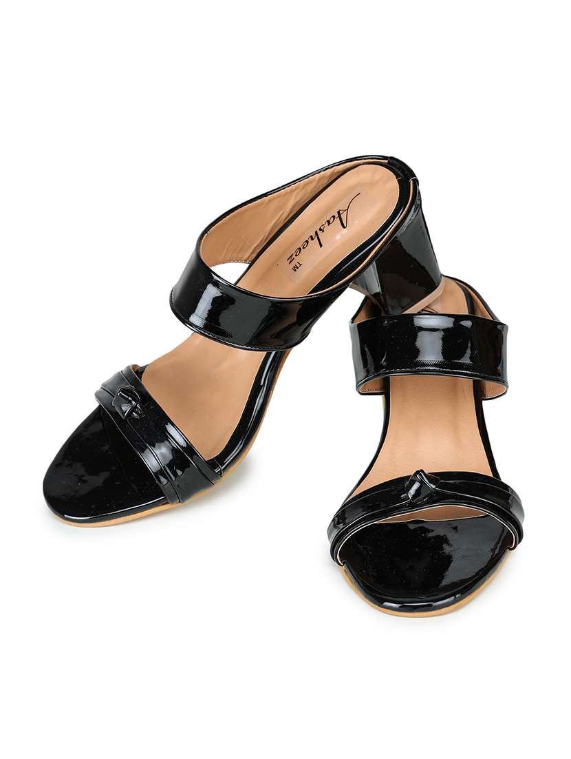 black synthetic slip on sandals - 17896544 -  Standard Image - 2