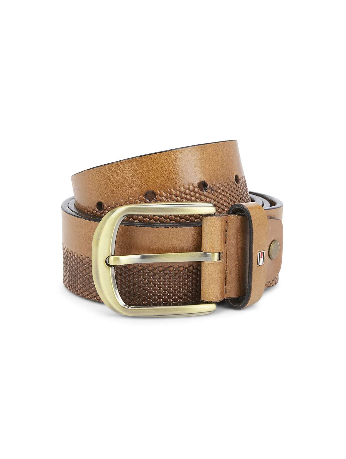 tan solid leather belt