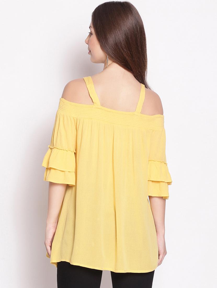 cold shoulder solid maternity wear top - 17896834 - Standard Image - 2