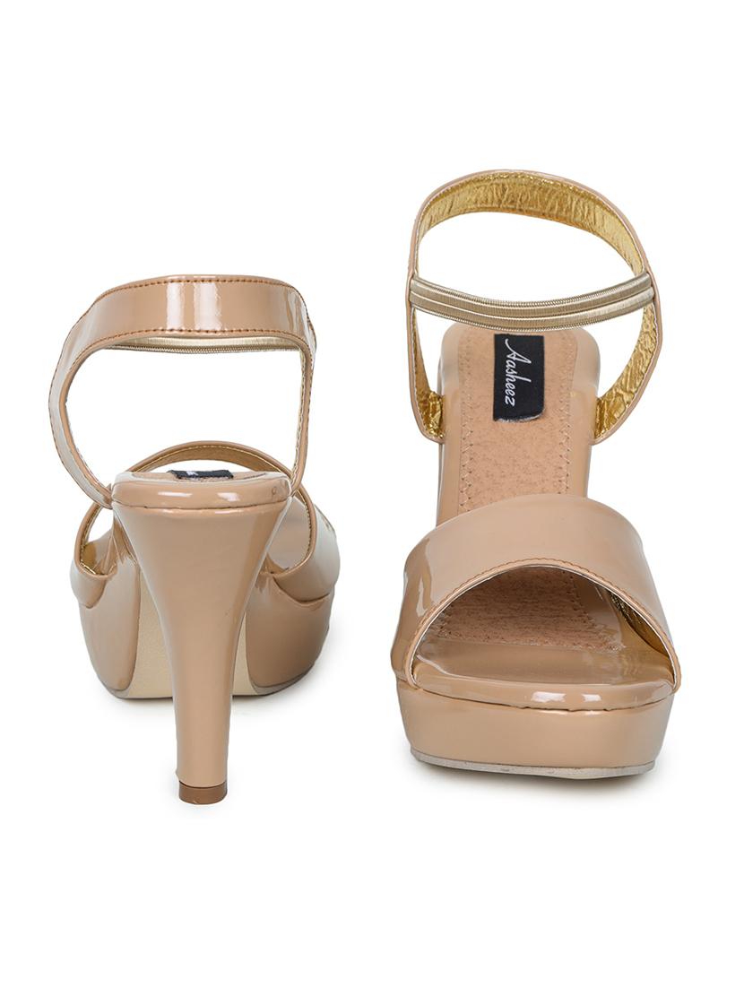beige synthetic back strap sandals - 17900193 - Standard Image - 2