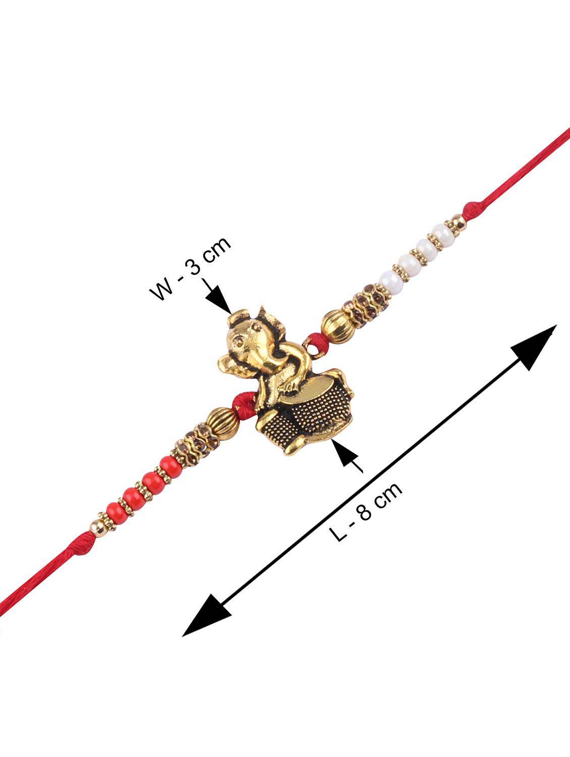 multi colored gold plated thread rakhi with roli chawal kankawati thali and greeting card  - 17900825 -  Standard Image - 2