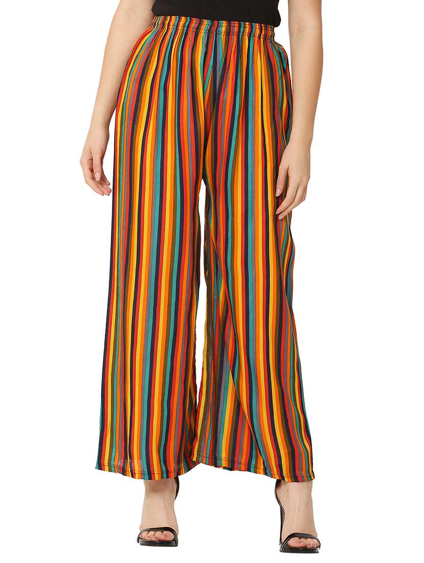 mid rise striped  palazzo