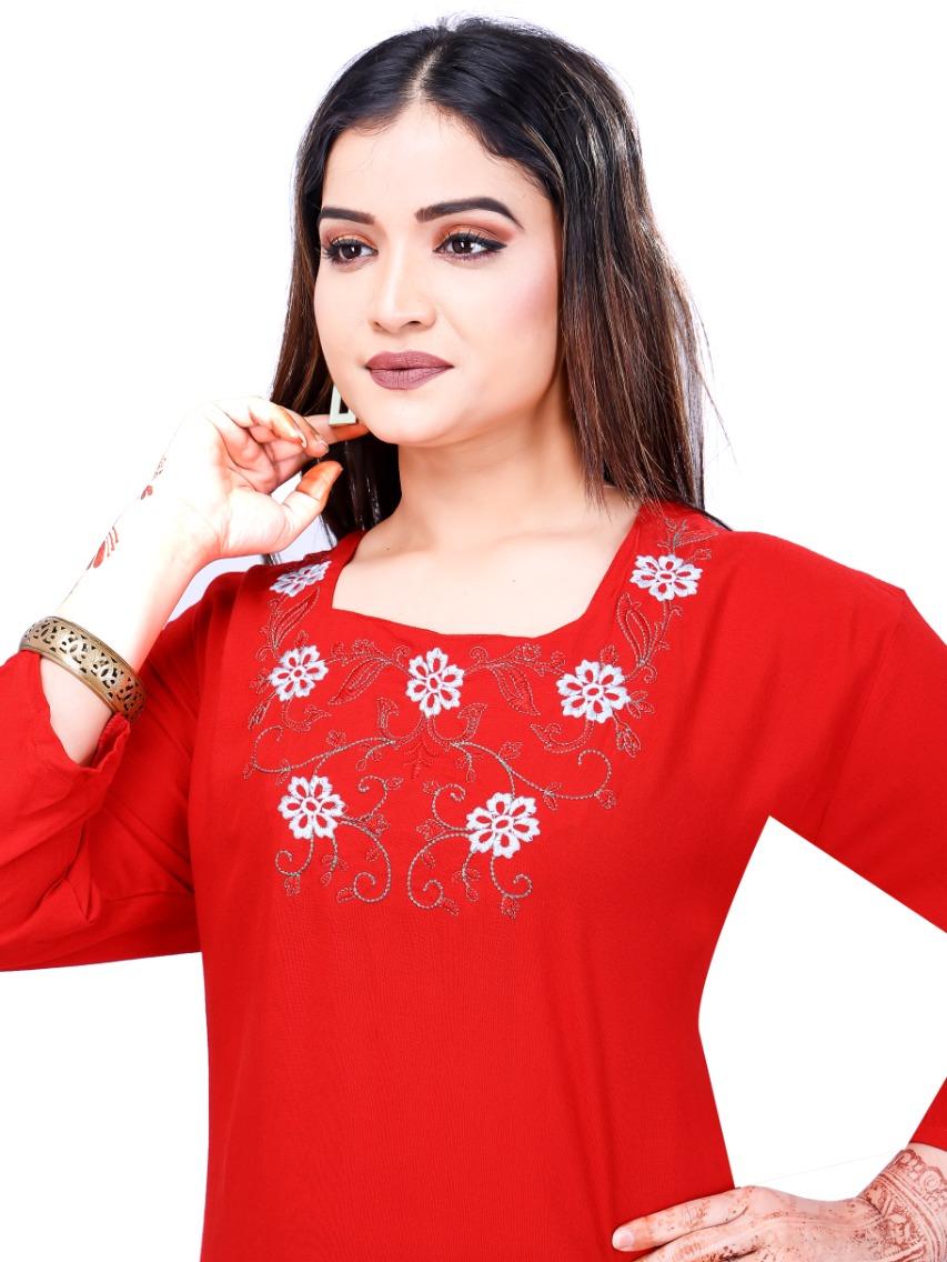 rayon embroidery kurti in 5 colour - 17901773 - Standard Image - 2