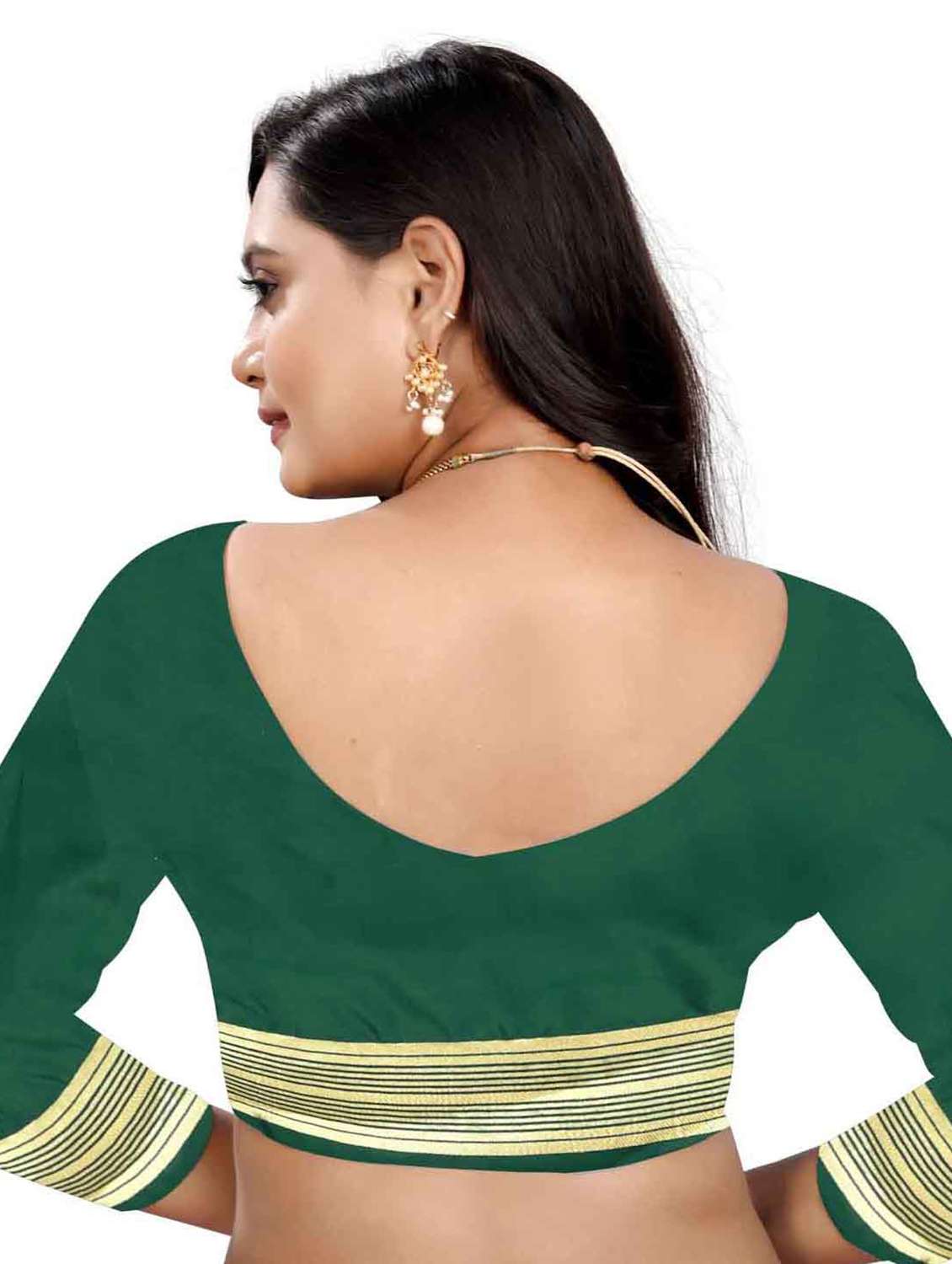 bottle green banarasi silk bandhani saree  with blouse - 17902695 -  Standard Image - 2