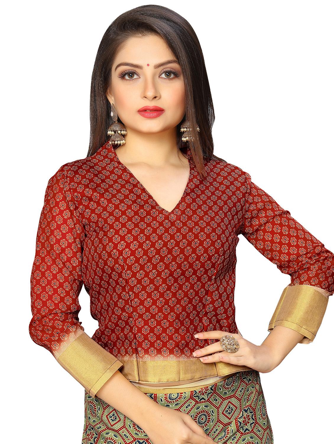 floral printed saree with blouse - 17902952 - Standard Image - 2