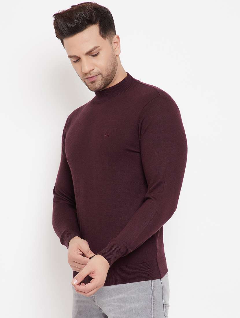maroon solid pullover - 17905061 -  Standard Image - 2