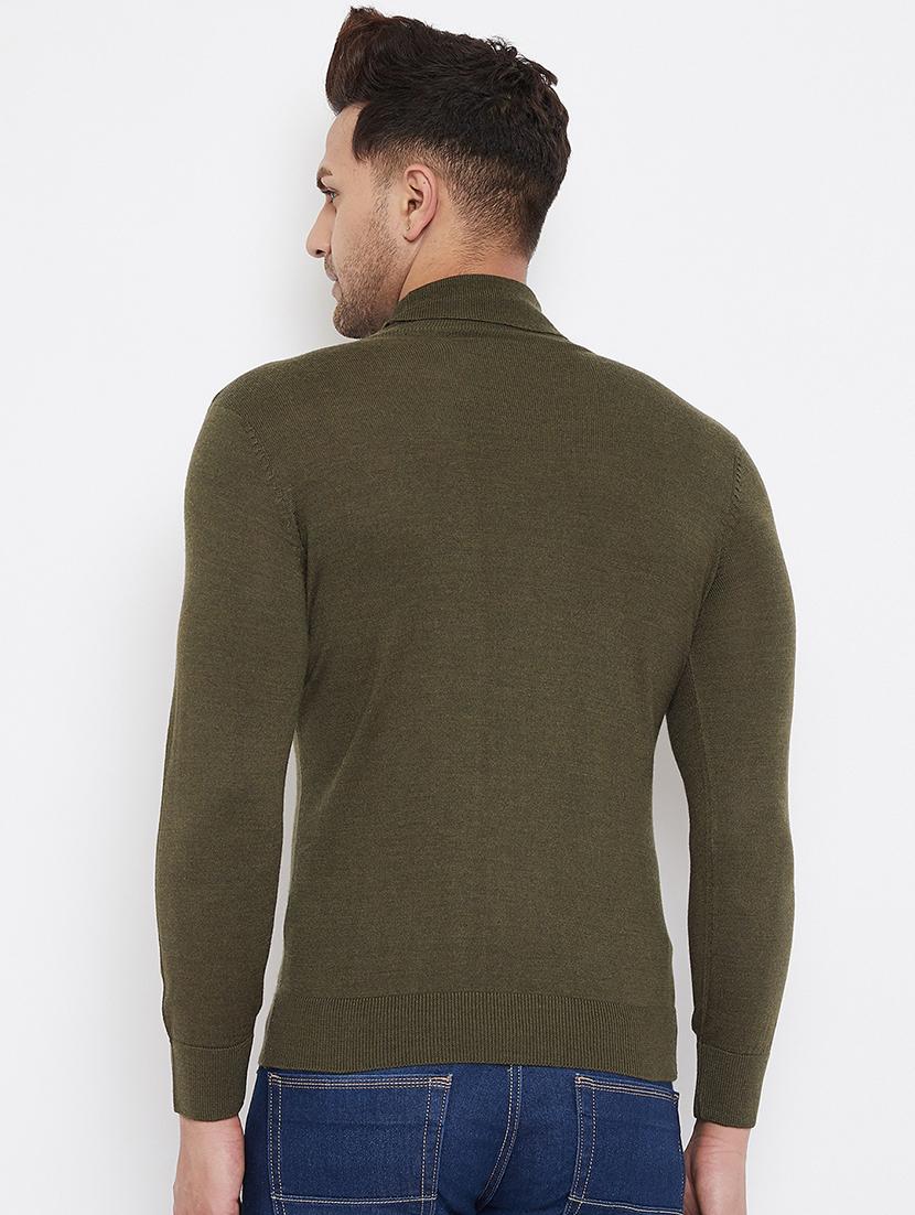 olive green solid pullover - 17905144 - Standard Image - 2