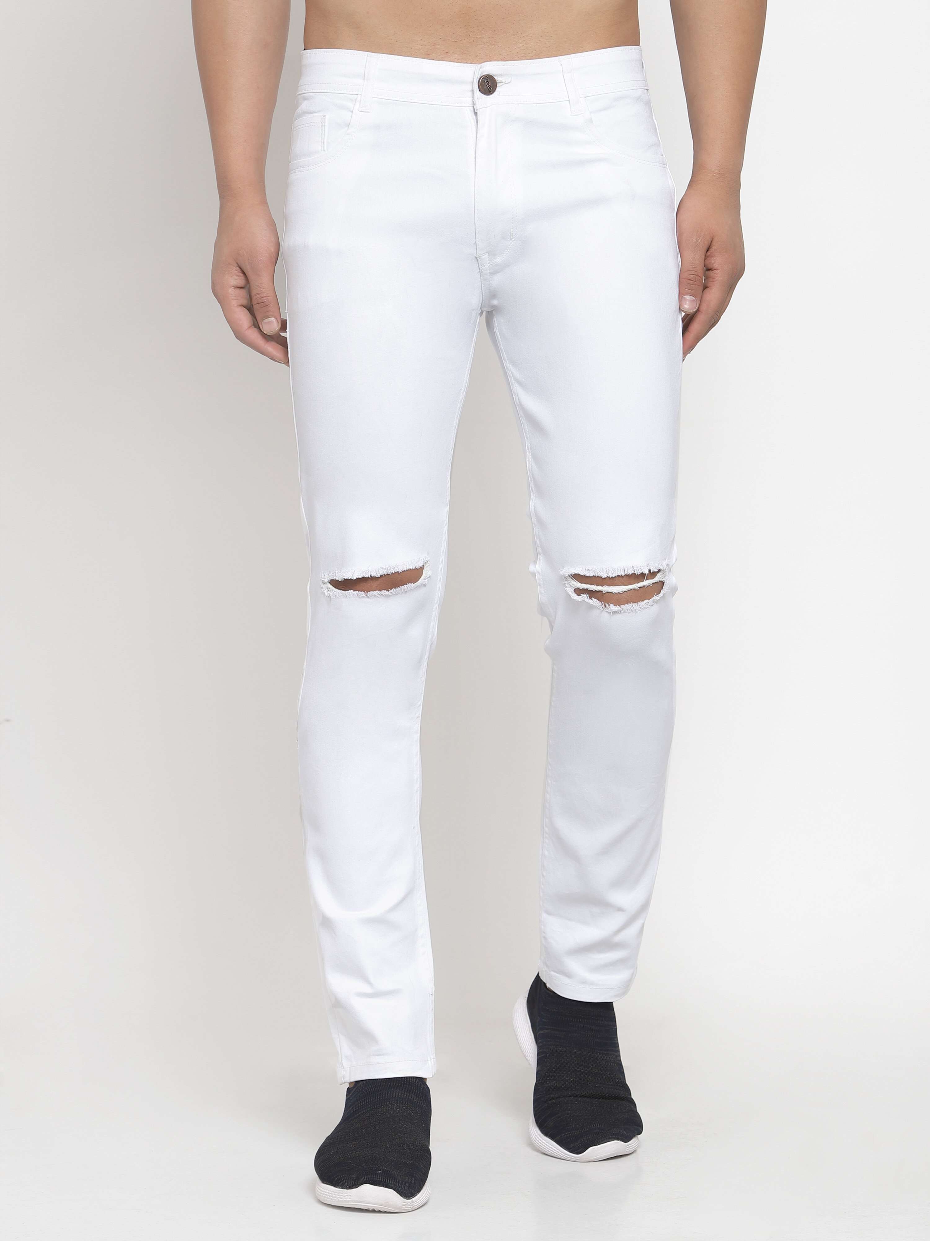 mens slim fit slash knee jeans
